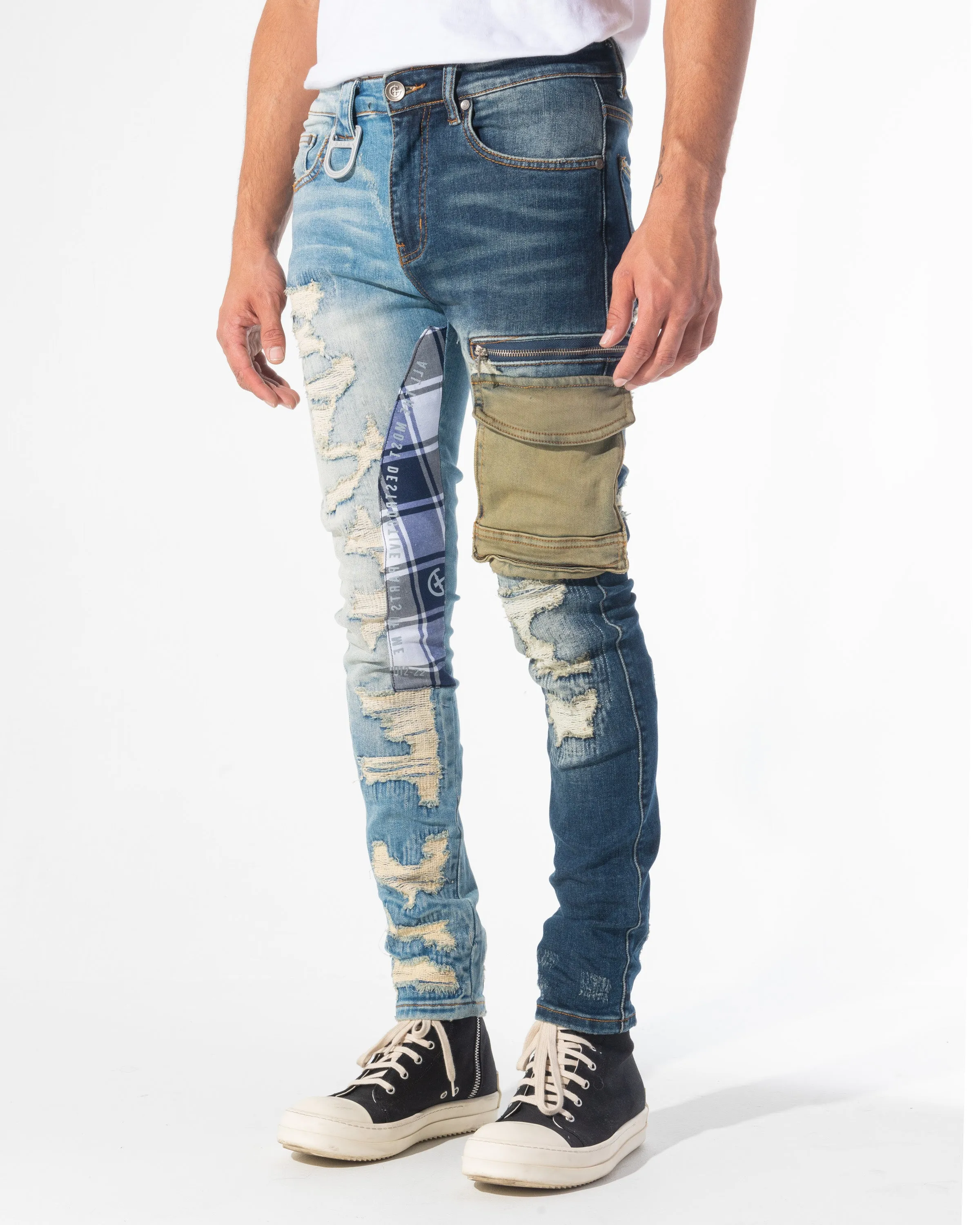 FRAGMENT DENIM (STONE/INDIGO COMBO)