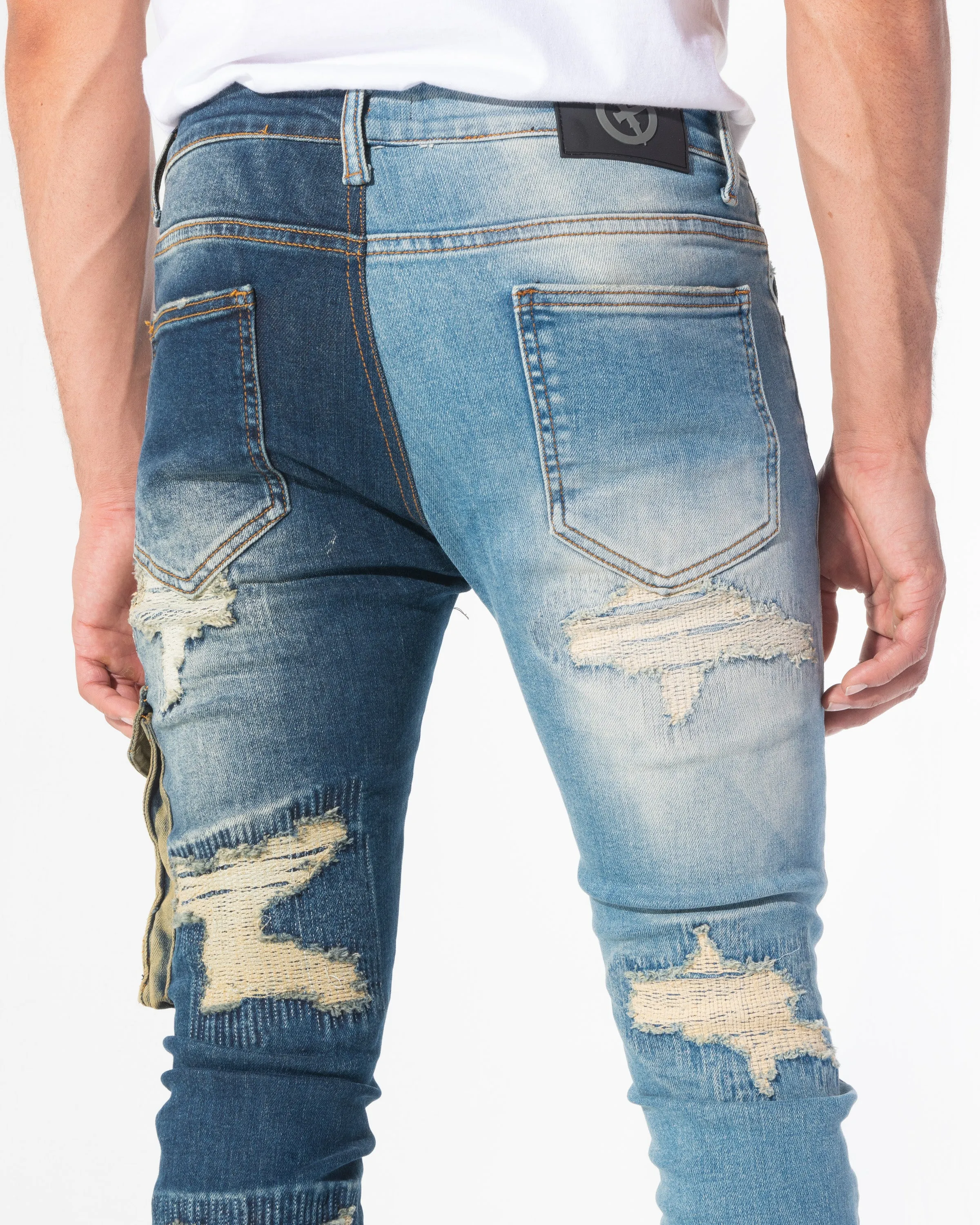 FRAGMENT DENIM (STONE/INDIGO COMBO)