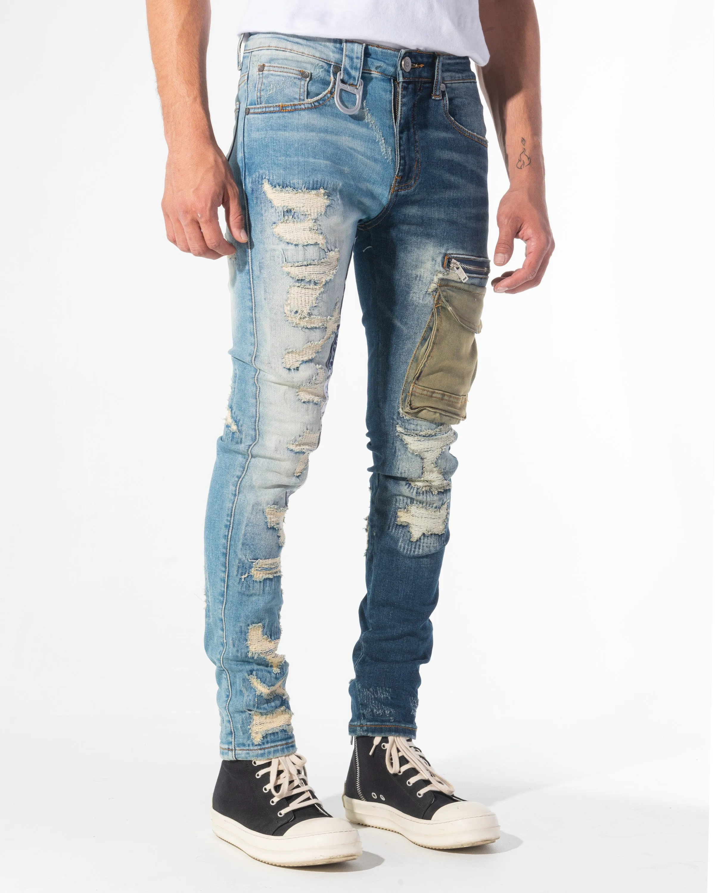 FRAGMENT DENIM (STONE/INDIGO COMBO)