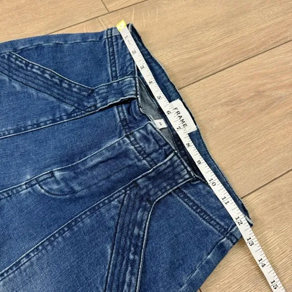 Frame Banded Bottom Trapunto Moto Jogger Jeans Waltz Blue Wash Denim Size 26