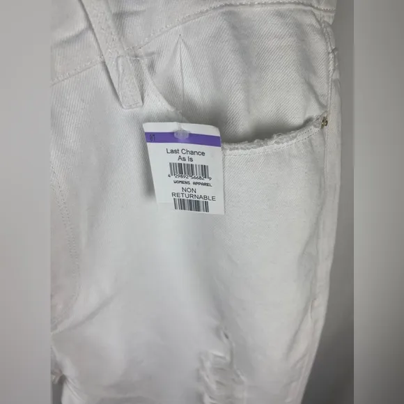Frame Le Garcon Mid-Rise Distressed White Boyfriend Jeans Size 29 (US-8) NWT