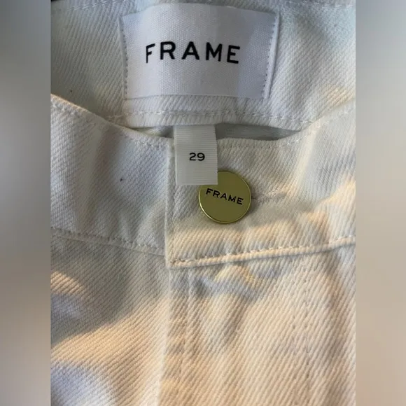 Frame Le Garcon Mid-Rise Distressed White Boyfriend Jeans Size 29 (US-8) NWT