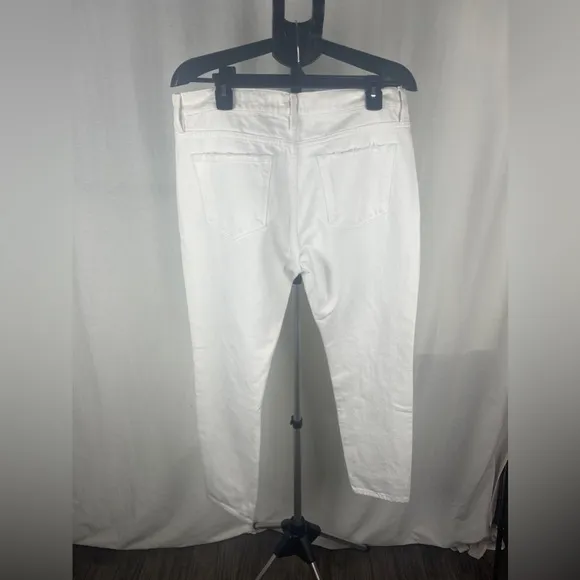 Frame Le Garcon Mid-Rise Distressed White Boyfriend Jeans Size 29 (US-8) NWT