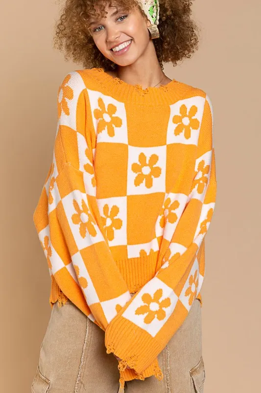 Fray Neckline Sweater