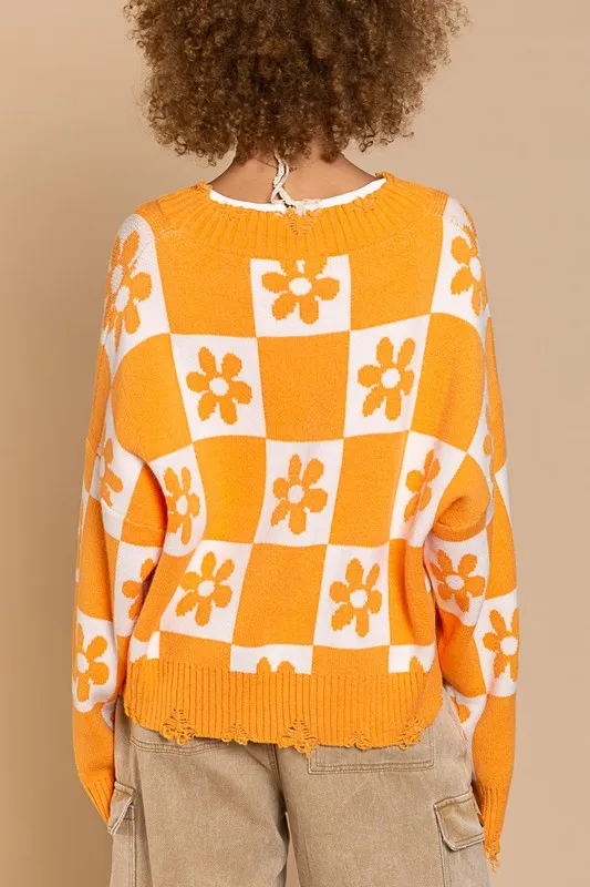 Fray Neckline Sweater