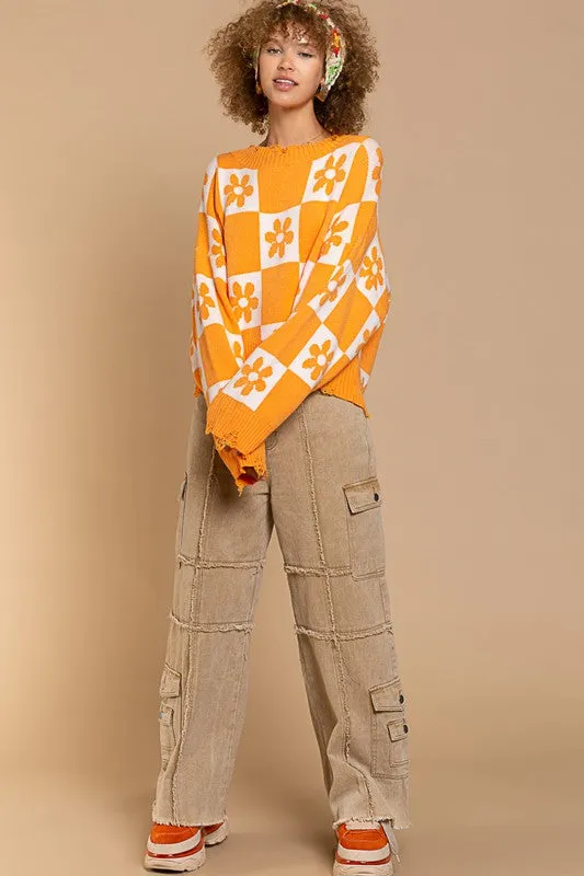 Fray Neckline Sweater