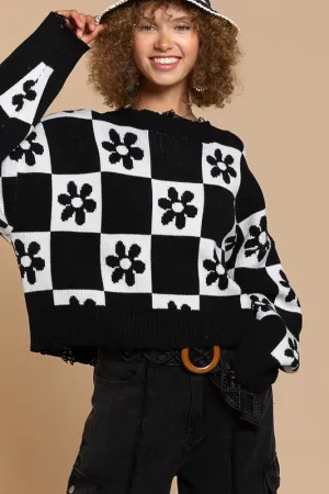 Fray Neckline Sweater