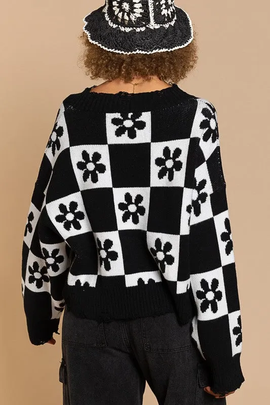 Fray Neckline Sweater
