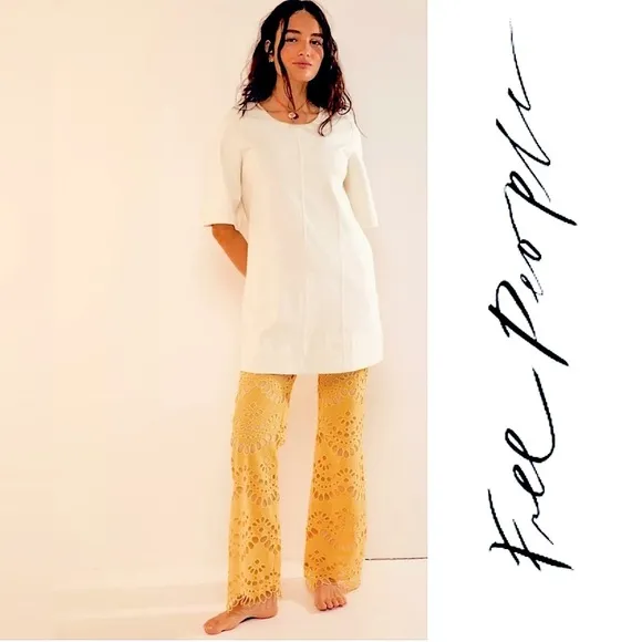 FREE PEOPLE Beach Portia Mini Dress Tofu Cream Tunic Medium NWT $68 MSRP