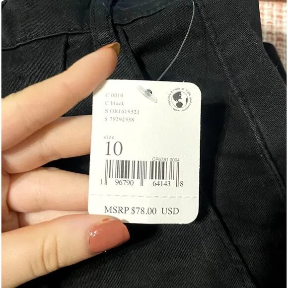 Free People Billie Chino Shorts in Black size 10