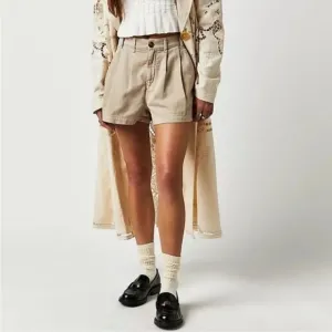 Free People Billie Chino Shorts Tan/Khaki