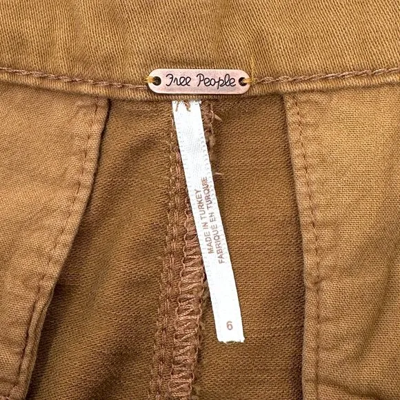 Free People Brown &quot;Billie&quot; Chino Shorts sz 6