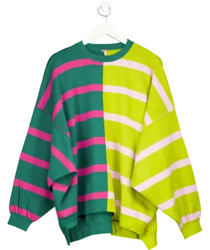 Free People Green Uptown Stripe Jumper UK S