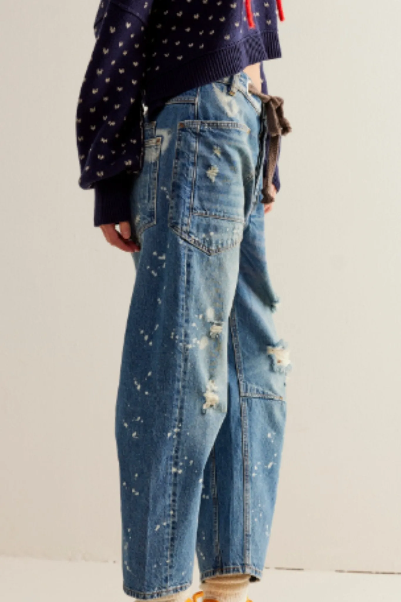 Free People: Moxie Low Slung Pull On Barrel Pant in Calypso