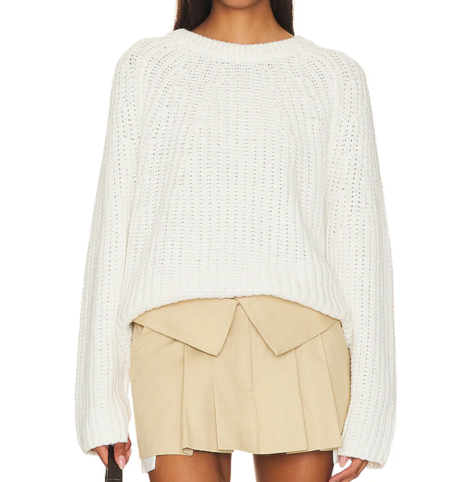 Free People White Take Me Home 100% Cotton Jumper UK XS