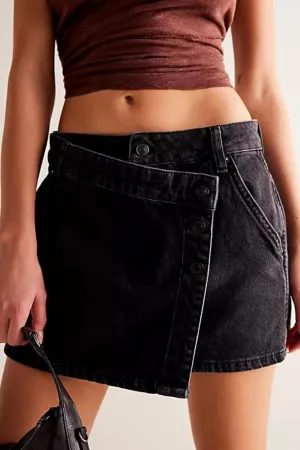 Free People: Wynne Denim Skirt in Eclipse