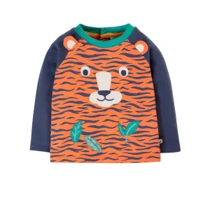 Frugi Happy Infant Top Tiger Face