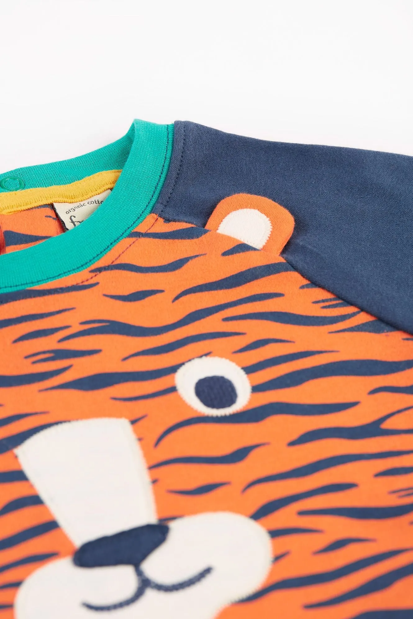 Frugi Happy Infant Top Tiger Face