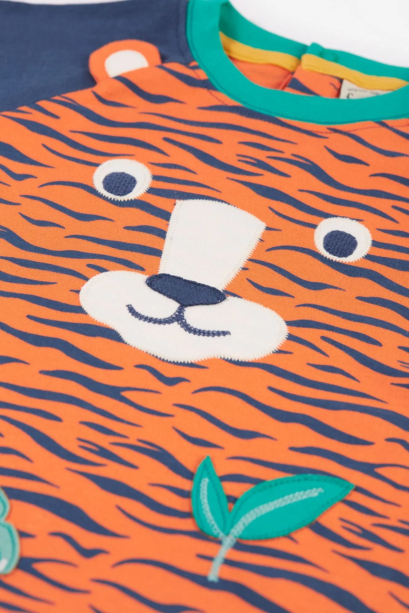 Frugi Happy Infant Top Tiger Face