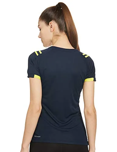 Fusefit Women's Slim fit T-Shirt (FF WMN CNS TEE_Navy / Yellow S)