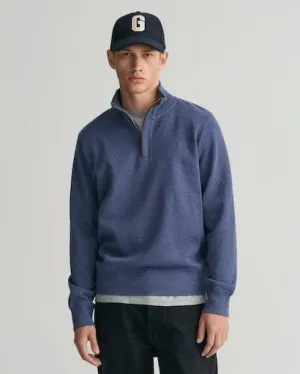 Gant Mens 1/4 zip jumper Dark Jeans Blue