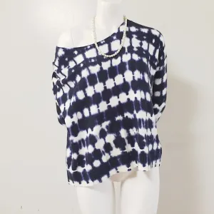 GAP Oversized Navy &amp; White Tie Dyed Soft Sweater