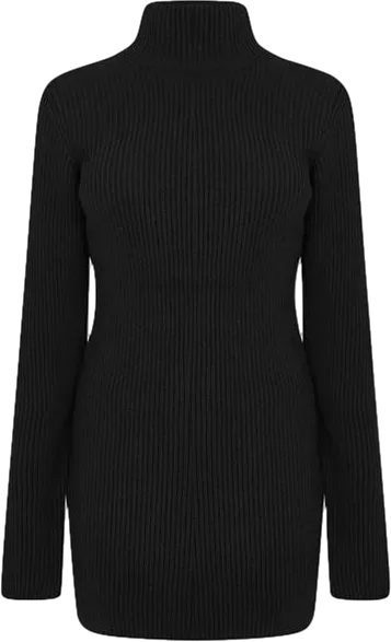 Gauge 81 Black Open Back Virgin Wool Mini Dress  SZ XS UK 8