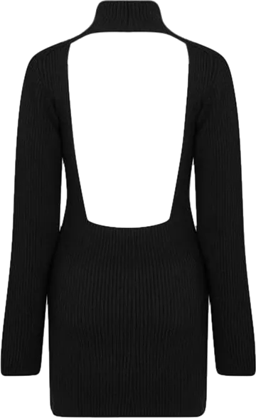 Gauge 81 Black Open Back Virgin Wool Mini Dress  SZ XS UK 8
