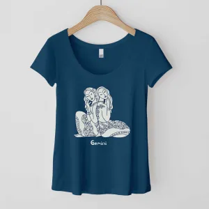 Gemini Zodiac Symbol - Women’s Flex Scoop Neck Tee