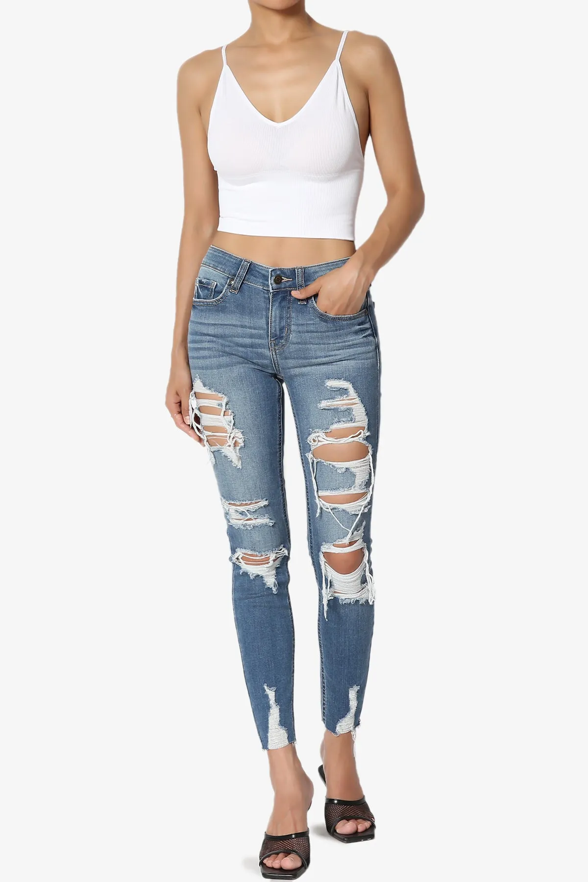 Gemmy Triangle V-Neck Crop Cami