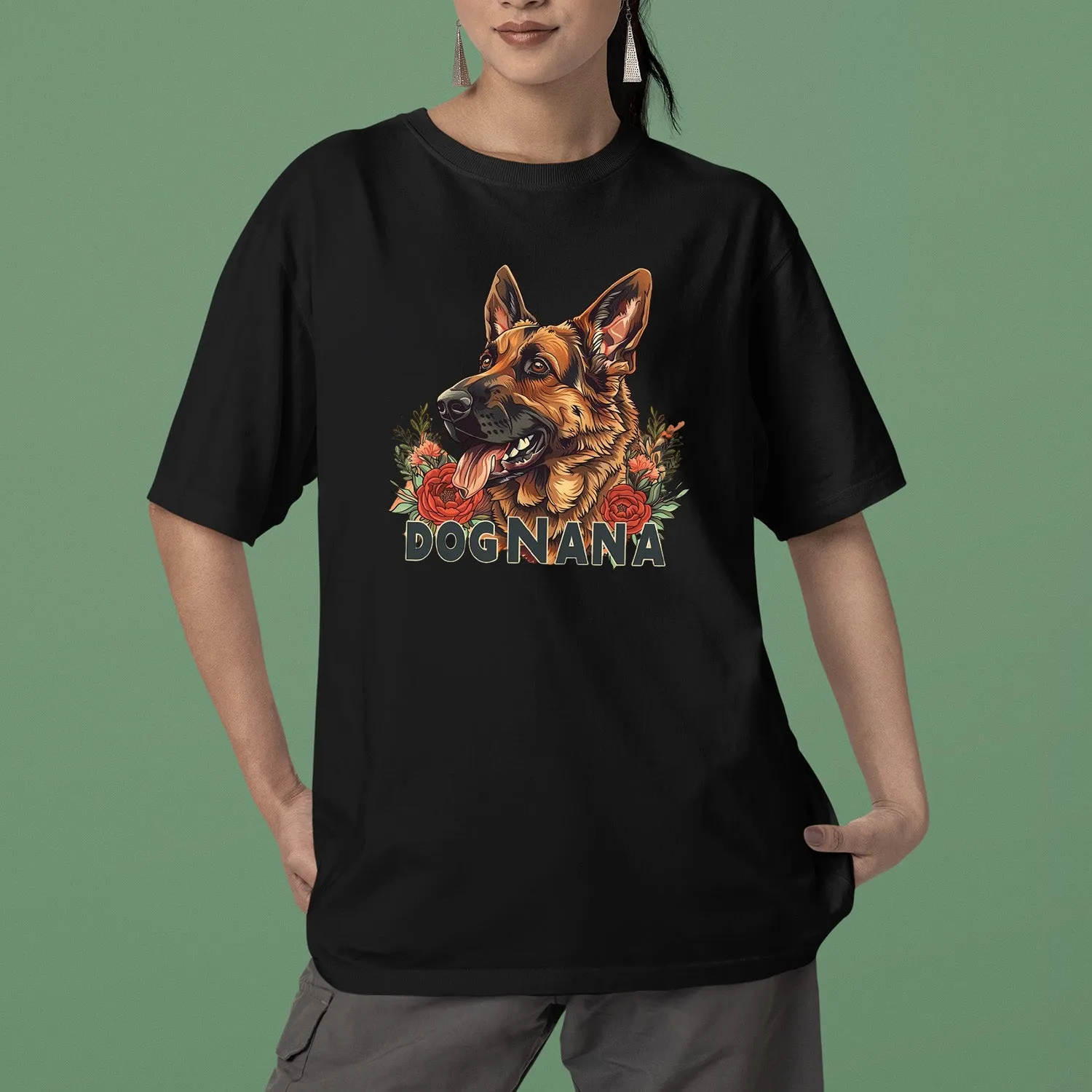 German Shepherd Dog T-shirt, Pet Lover Shirt, Dog Lover Shirt, Dog Nana T-Shirt T-Shirt, Dog Owner Shirt, Gift For Dog Grandma, Funny Dog Shirts, Women Dog T-Shirt, Mother's Day Gift, Dog Lover Wife Gifts, Dog Shirt