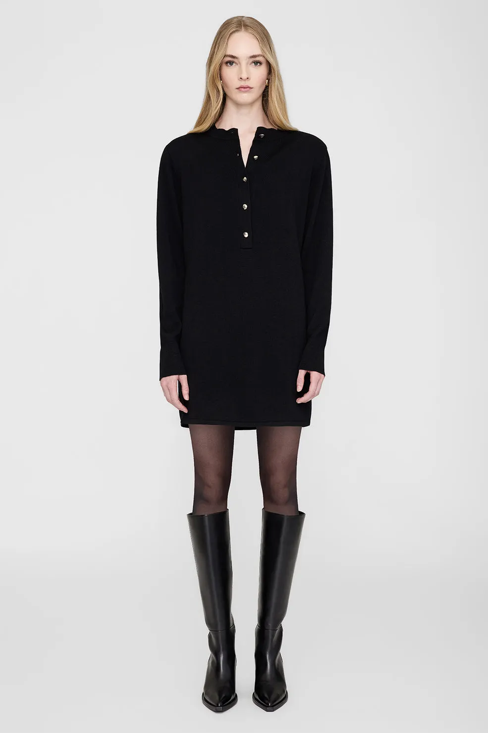 Ghita Dress - Black Cashmere Blend