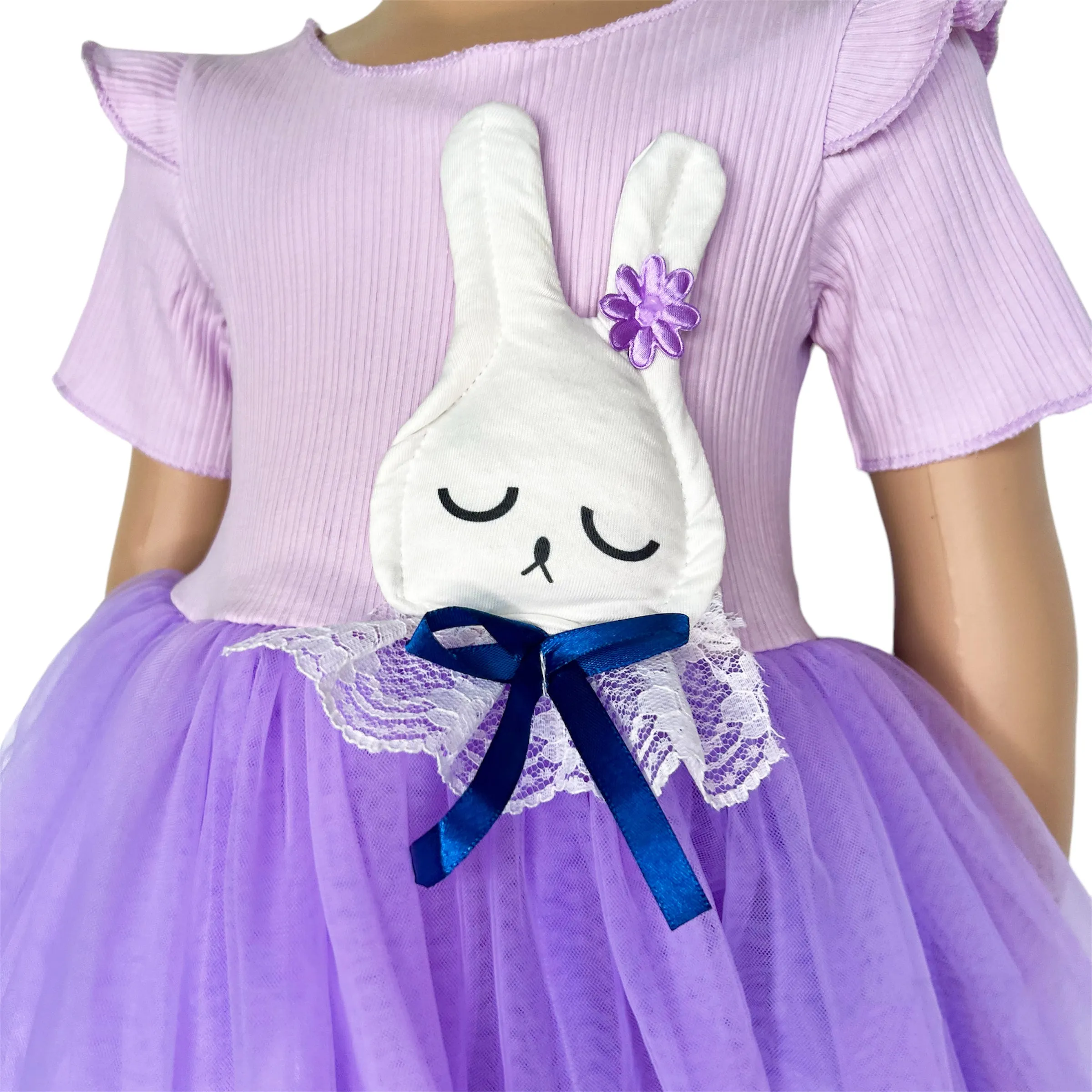 Girls Boutique Lilac Purple Tulle Easter Bunny Party Dress