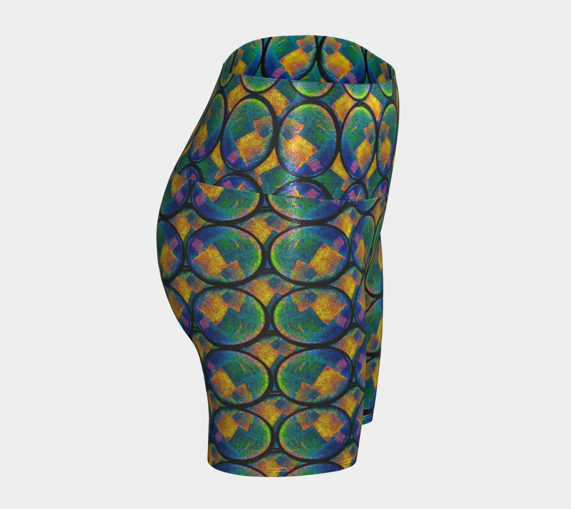 Glitter Yoga Shorts (Muliebris/Virilis)(Opal Skies Cantus Primus) RJSTHs2024 RJS