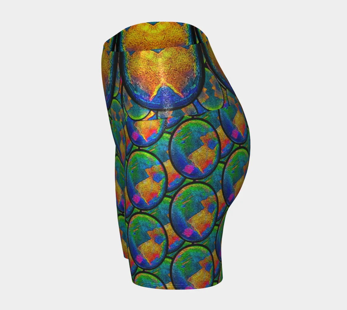 Glitter Yoga Shorts (Muliebris/Virilis)(Opal Skies Cantus Primus) RJSTHs2024 RJS