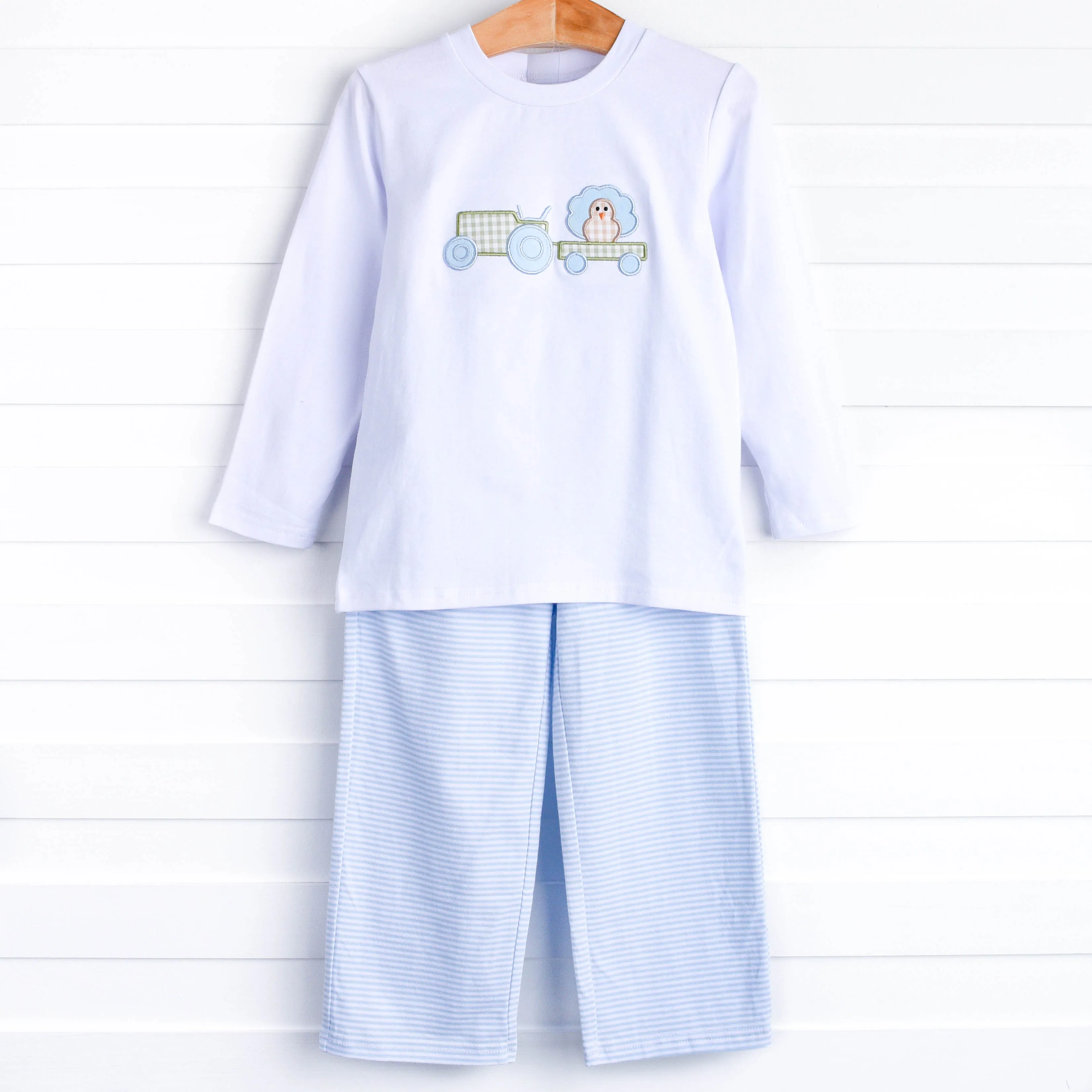 Gobble Gang Applique Pant Set, Blue