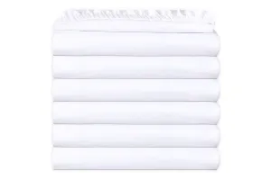 GOLD TEXTILES 24 Pack Fitted Sheet Bright White T-200 Percale Hotel Linen, Soft and Comfortable