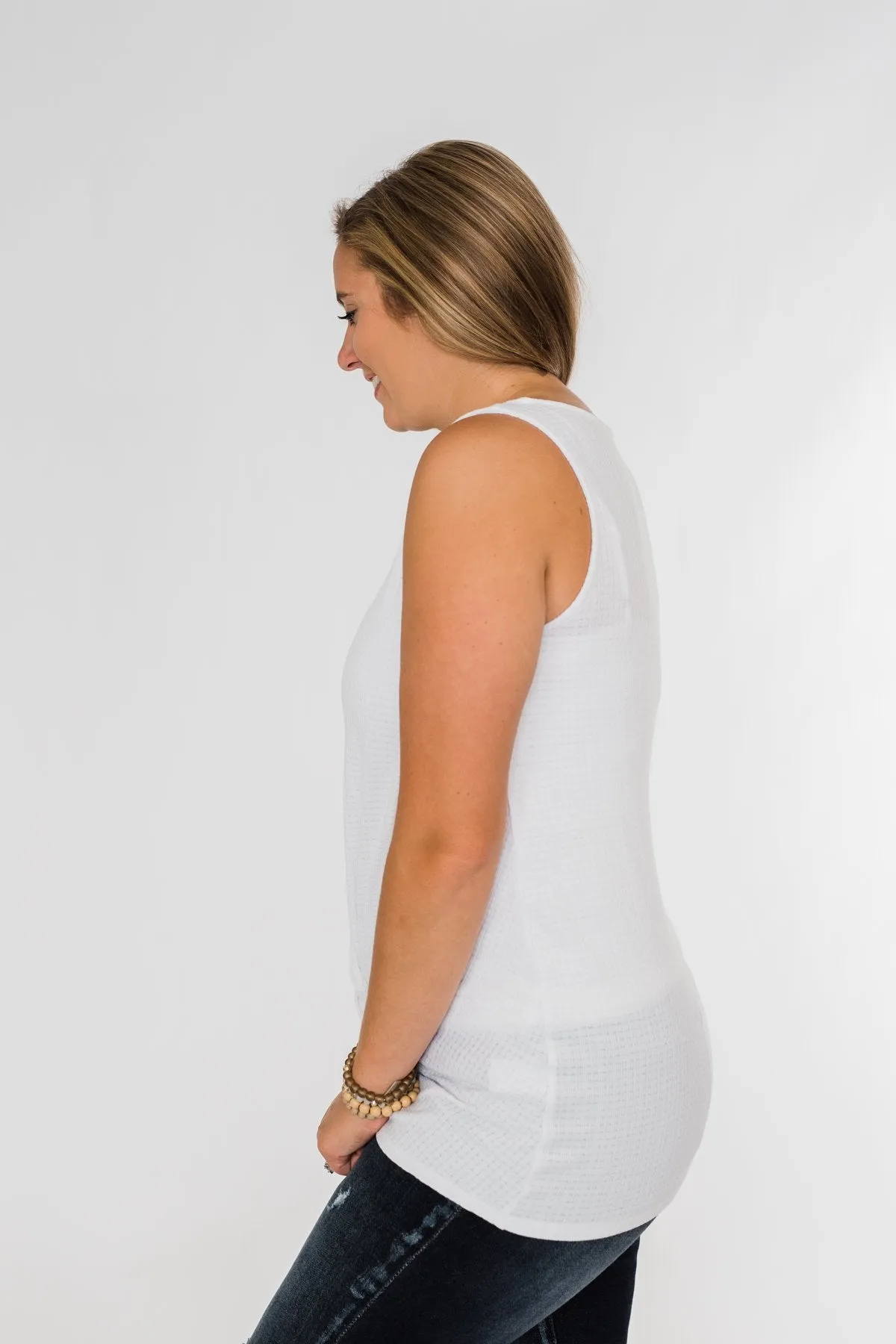 Good Together Twist Tank Top- White
