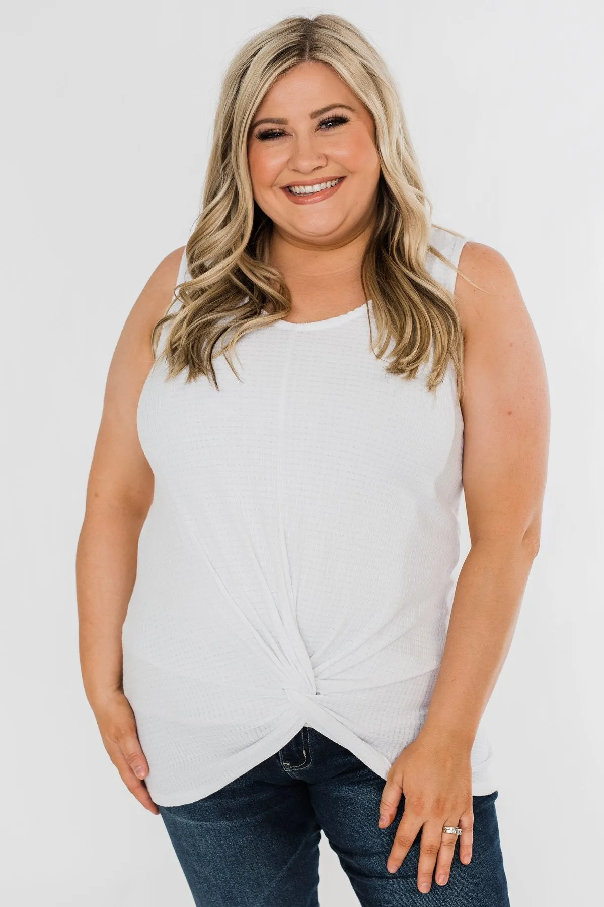 Good Together Twist Tank Top- White