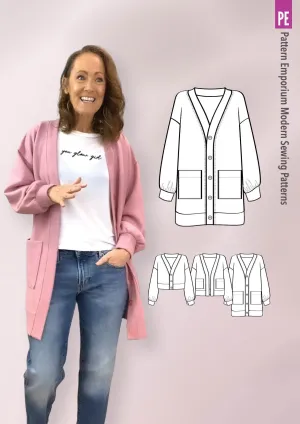 Grab A Cuppa Cardi | Oversized Cardi Sewing Pattern