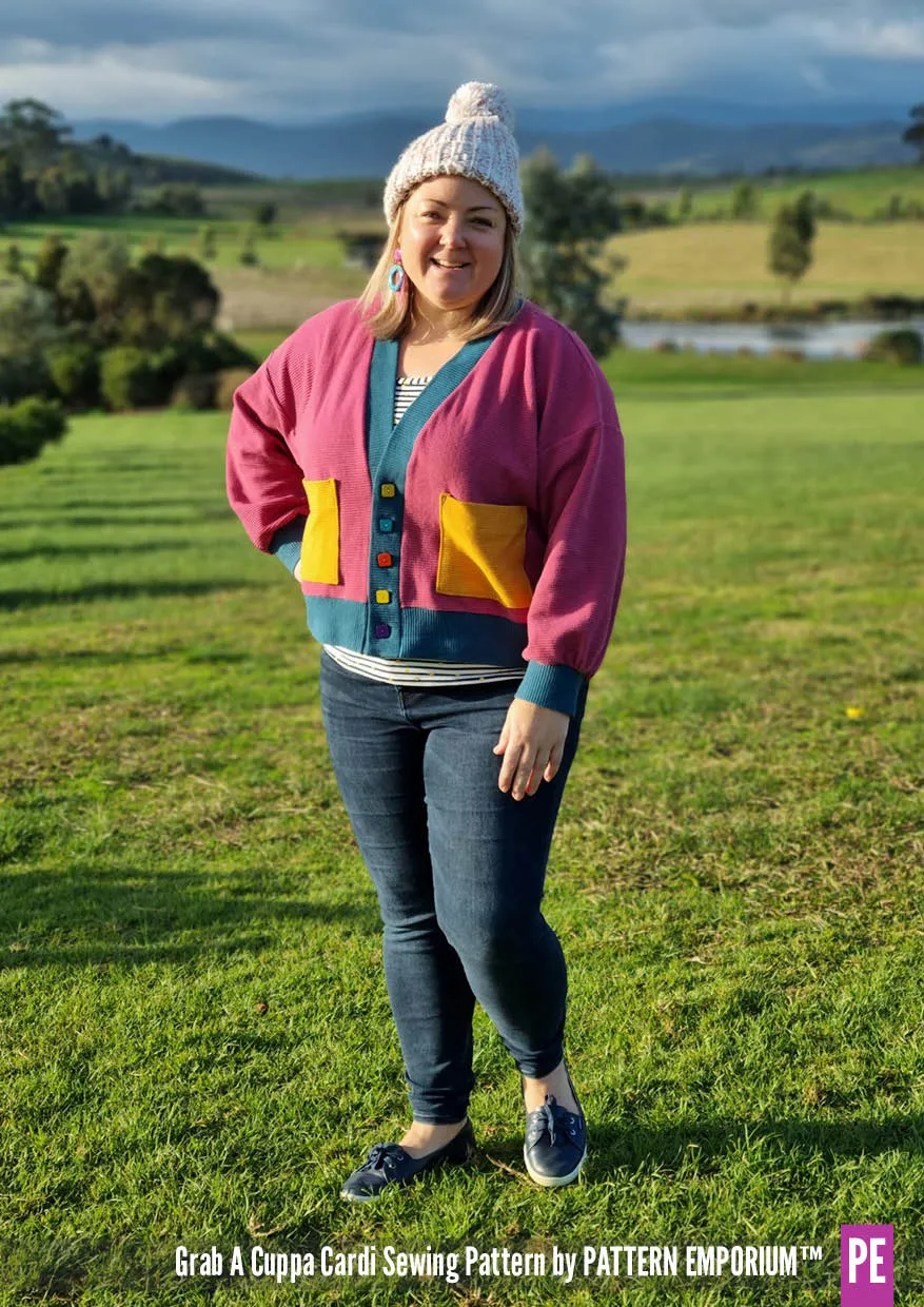 Grab A Cuppa Cardi | Oversized Cardi Sewing Pattern