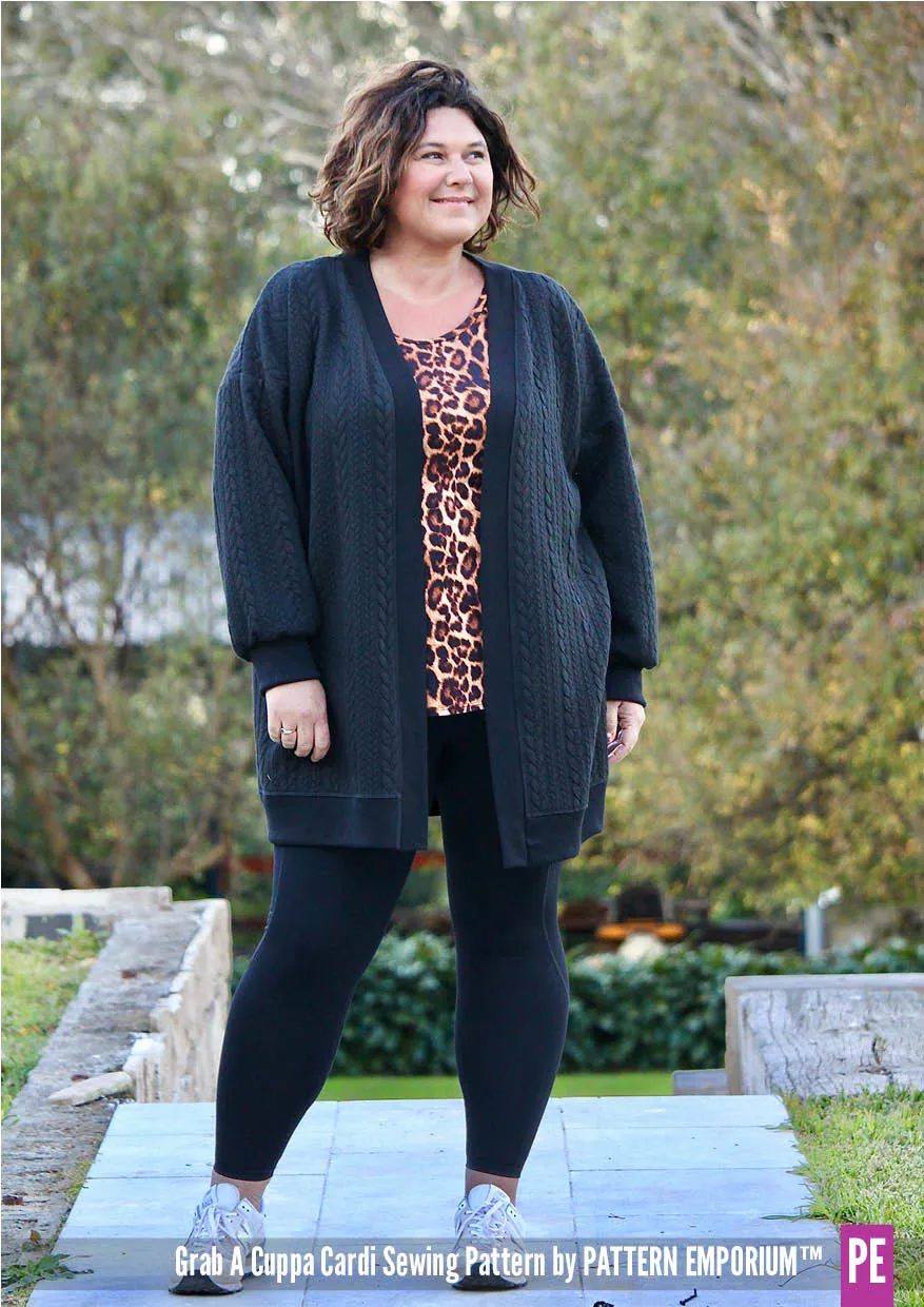 Grab A Cuppa Cardi | Oversized Cardi Sewing Pattern