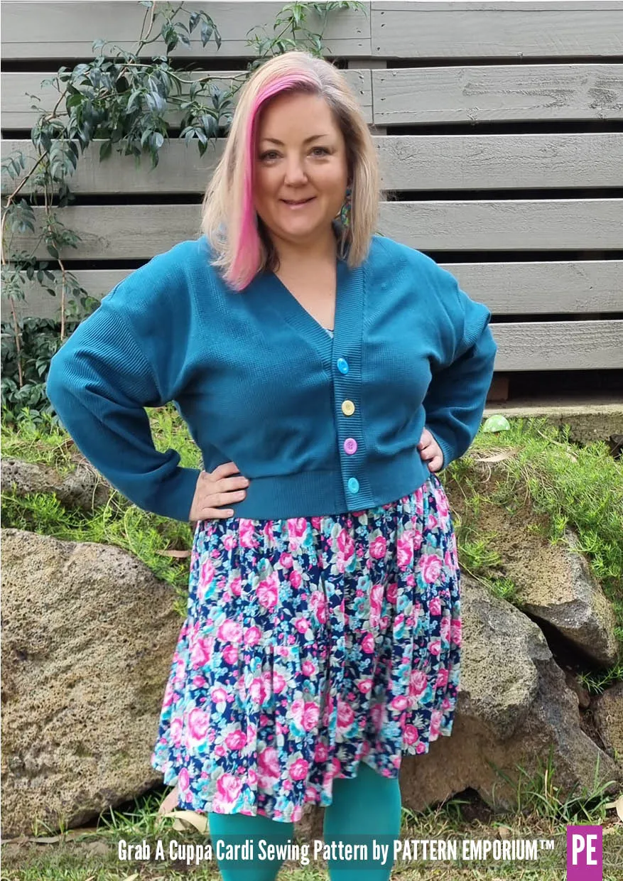 Grab A Cuppa Cardi | Oversized Cardi Sewing Pattern