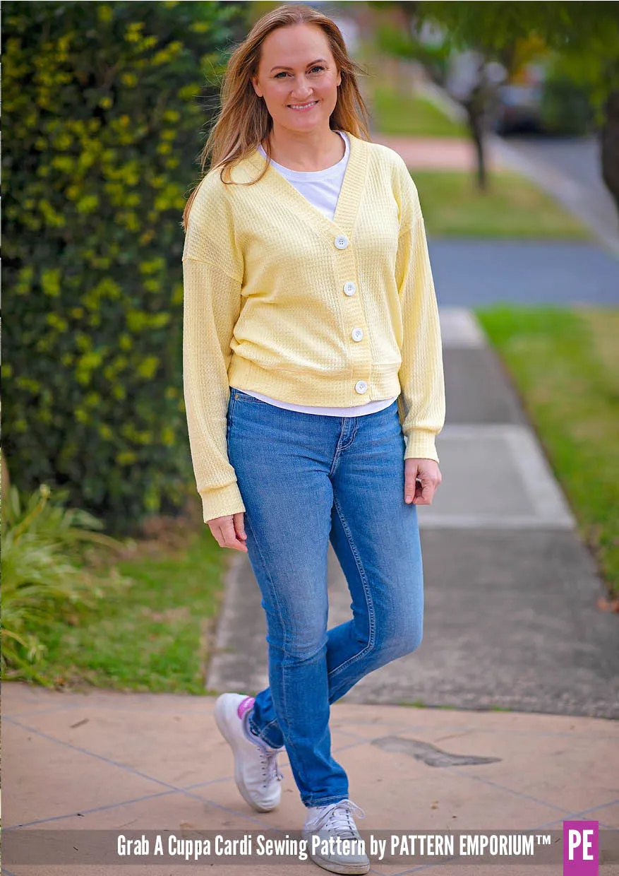 Grab A Cuppa Cardi | Oversized Cardi Sewing Pattern