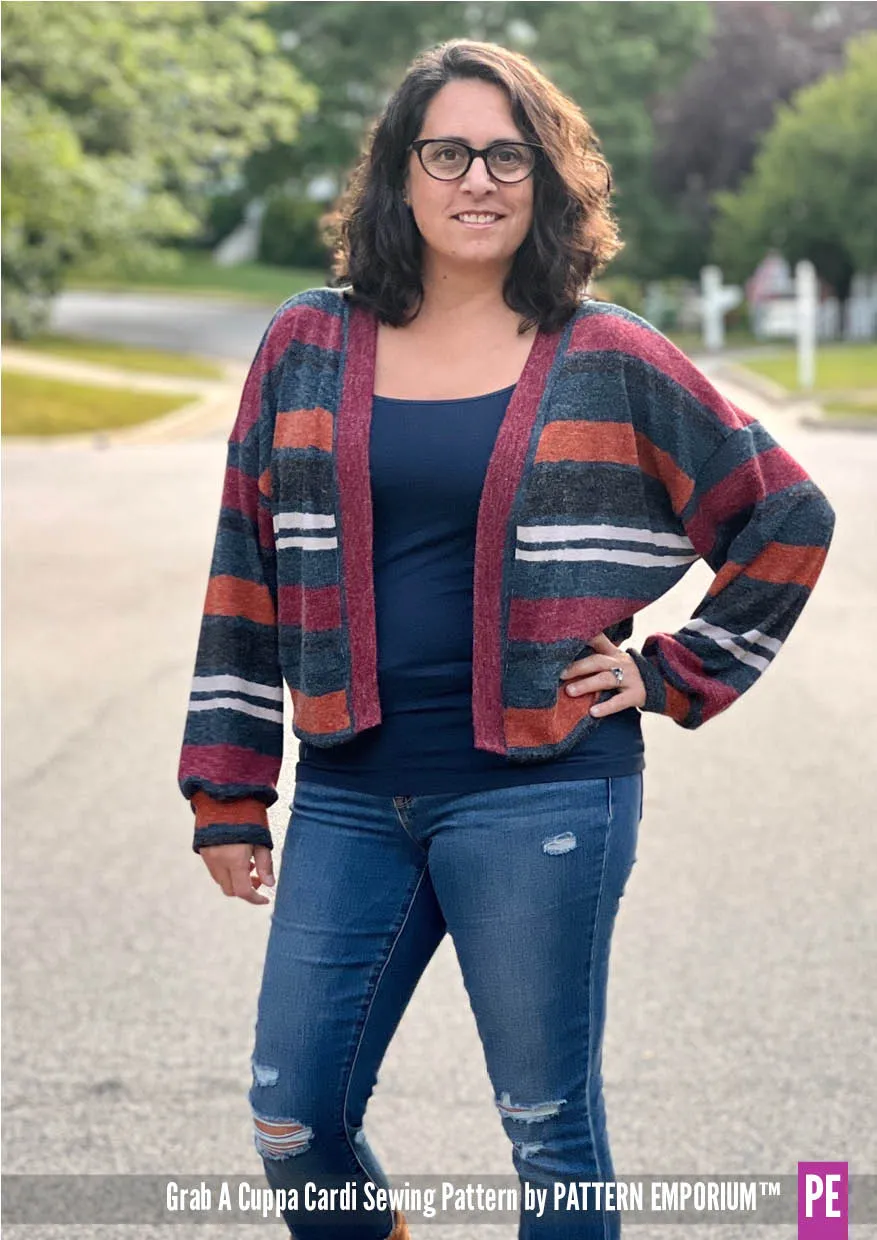 Grab A Cuppa Cardi | Oversized Cardi Sewing Pattern