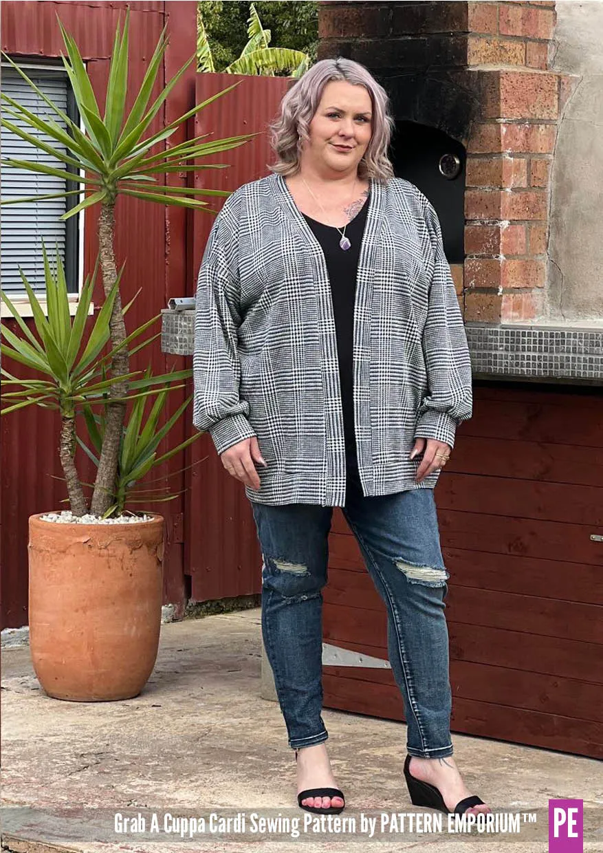 Grab A Cuppa Cardi | Oversized Cardi Sewing Pattern