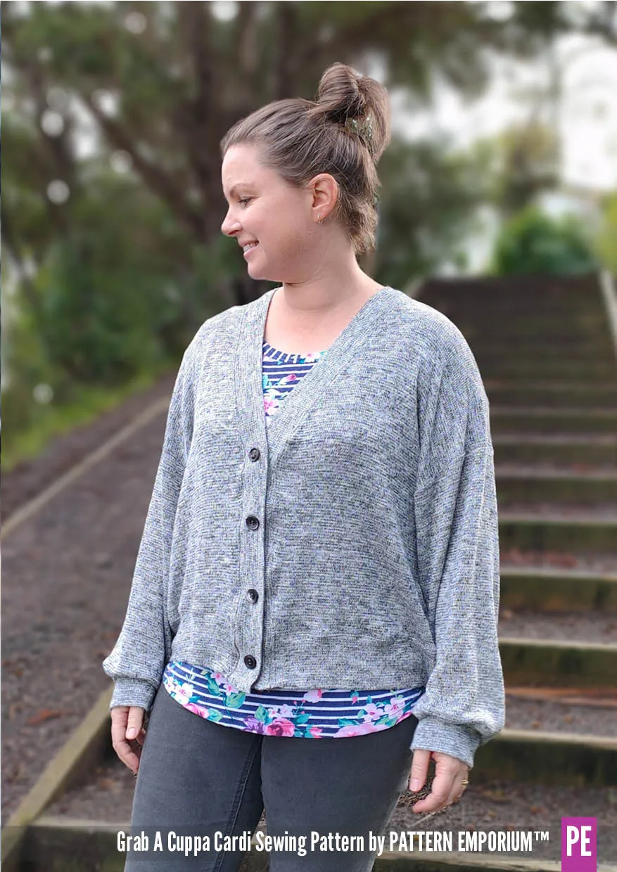 Grab A Cuppa Cardi | Oversized Cardi Sewing Pattern