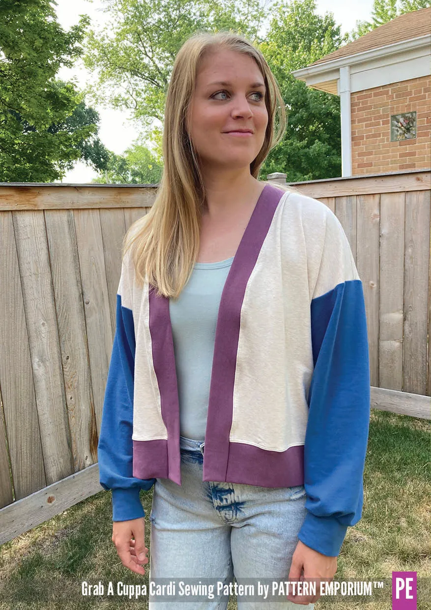 Grab A Cuppa Cardi | Oversized Cardi Sewing Pattern