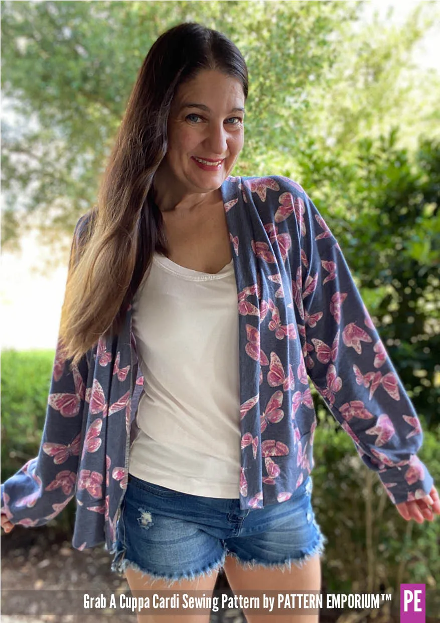 Grab A Cuppa Cardi | Oversized Cardi Sewing Pattern