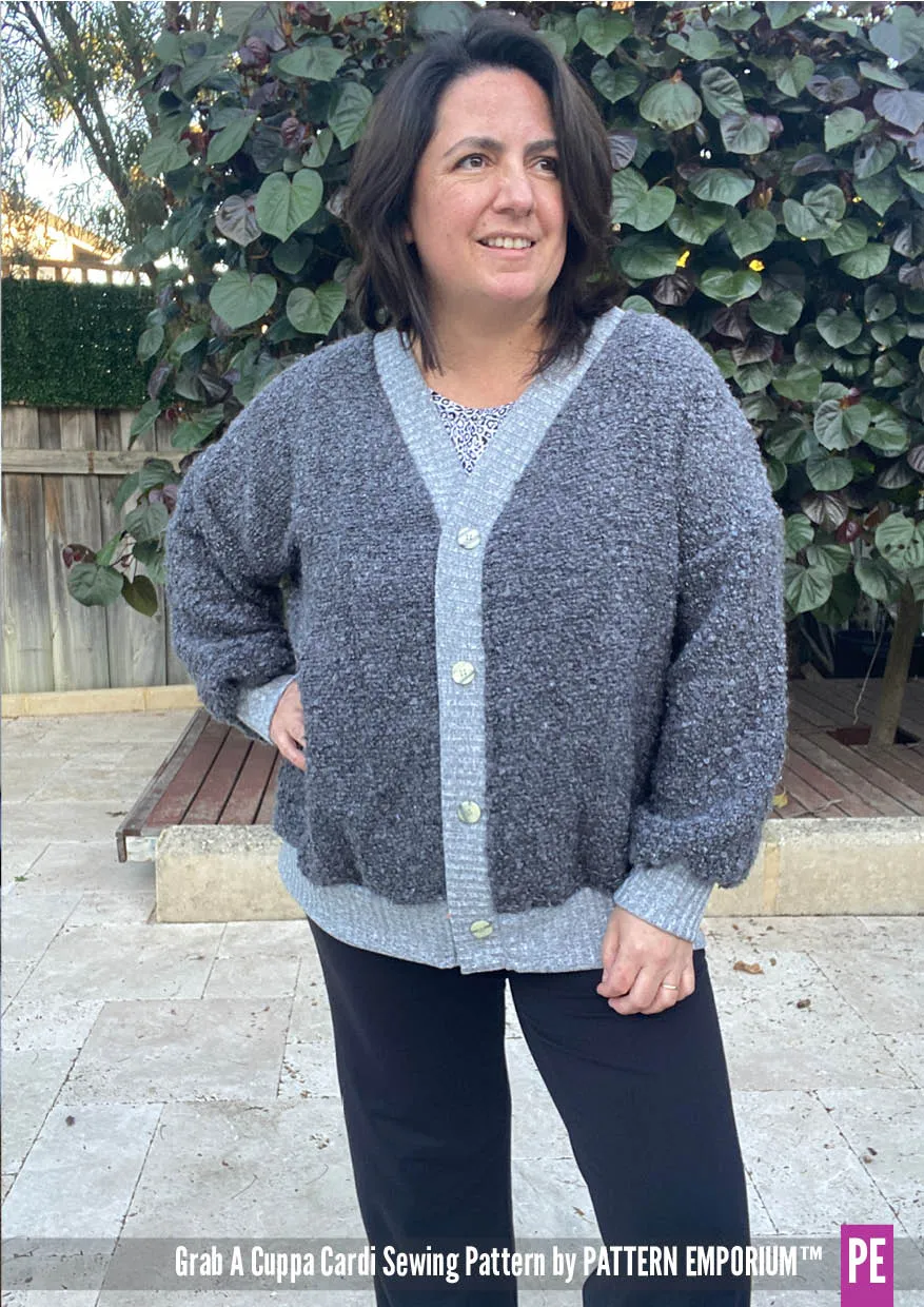 Grab A Cuppa Cardi | Oversized Cardi Sewing Pattern